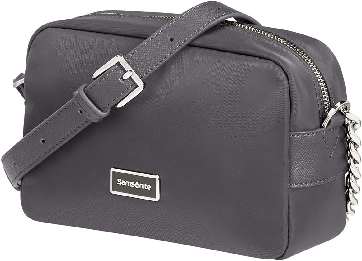 Samsonite Women's Karissa 2.0 - Geantă de umăr Geantă Messenger (pachet de 1) Genti Femei Naty Shop Gri (Eco gri închis) Xs (21 Cm)