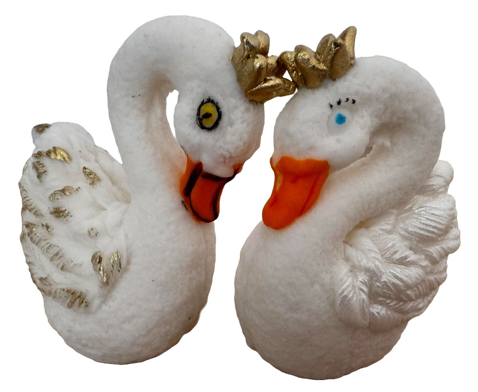 Set 2 decoratiuni comestibile din zahar, Lebede Decoratiuni din Pasta de Zahar Nati Shop