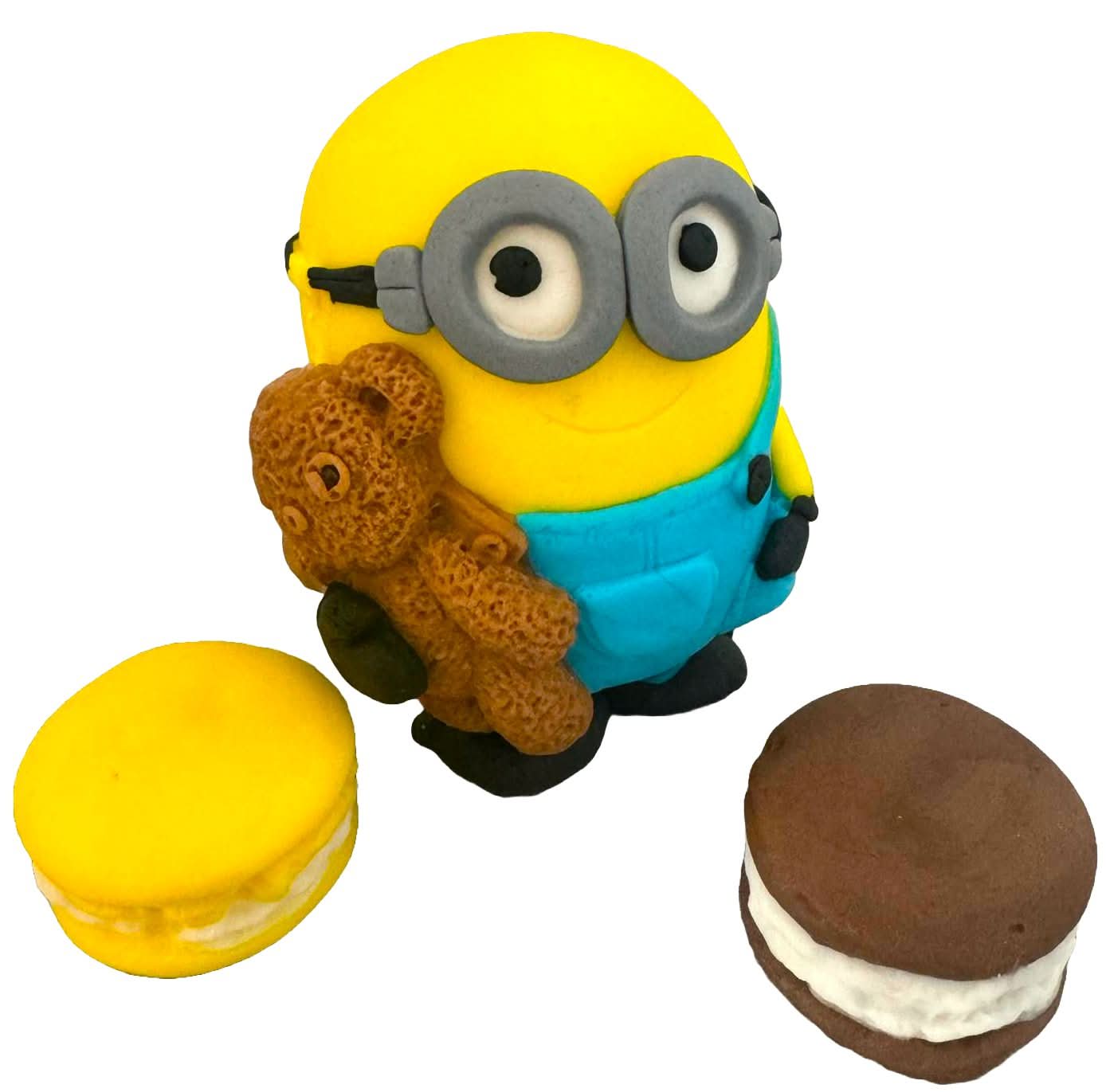 Set 3 decoratiuni comestibile din zahar, Bob, Minions Decoratiuni din Pasta de Zahar Nati Shop
