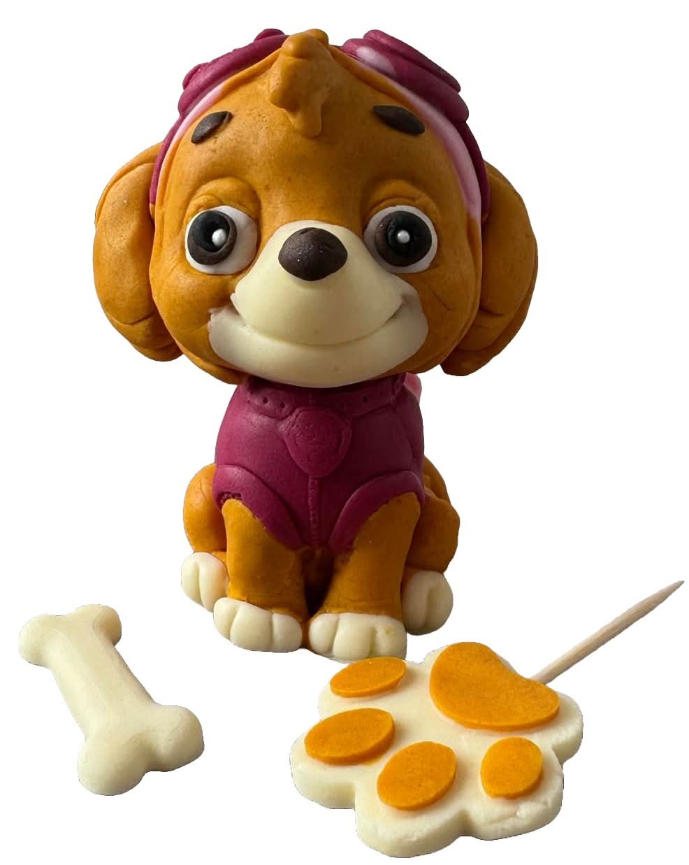 Set 3 decoratiuni comestibile din zahar, Skye, Patrula catelusilor Decoratiuni din Pasta de Zahar Nati Shop