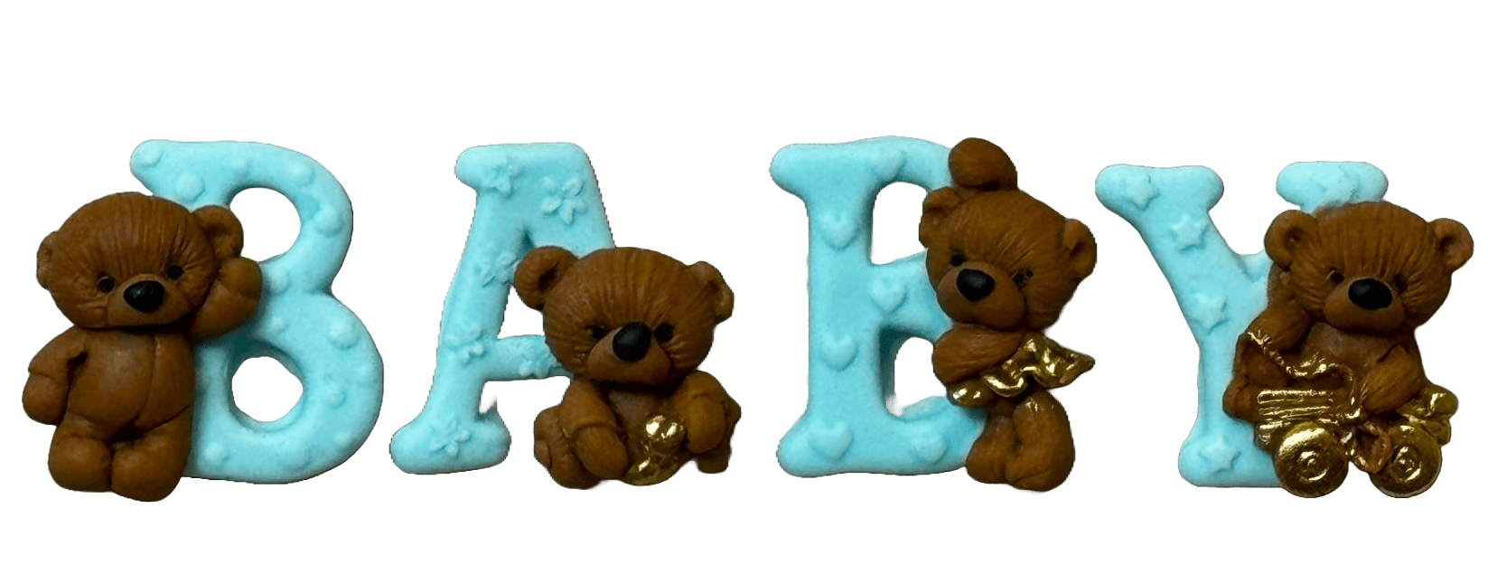 Set 4 decoratiuni comestibile din pasta de zahar, BABY Decoratiuni din Pasta de Zahar Nati Shop