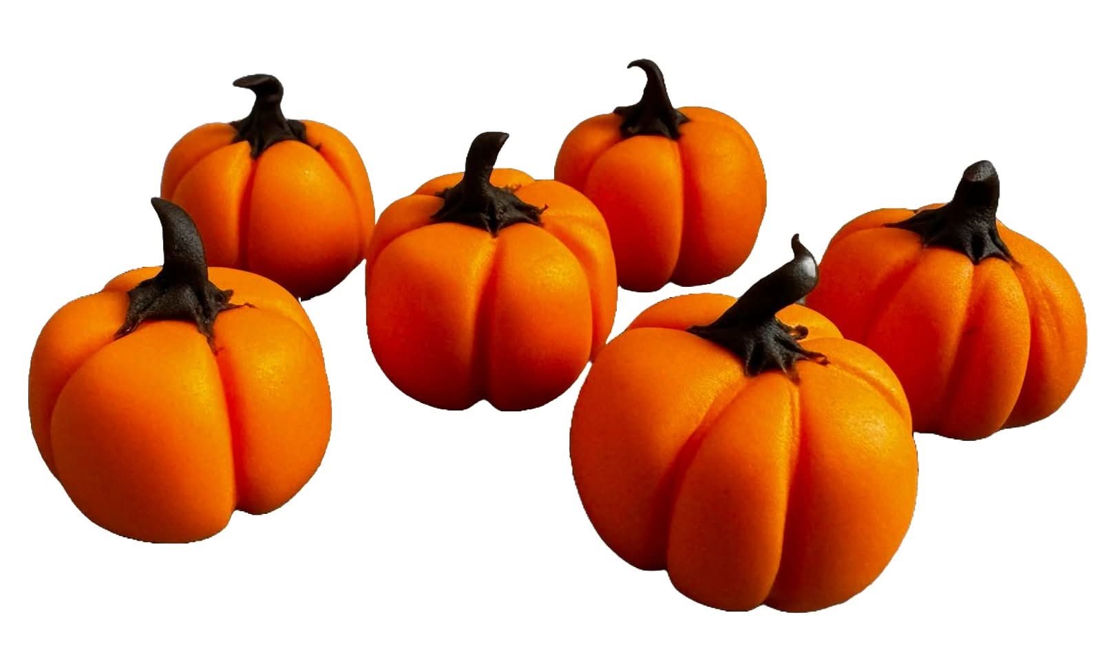 Set 6 decoratiuni comestibile din zahar, Bostani Decoratiuni din Pasta de Zahar Nati Shop