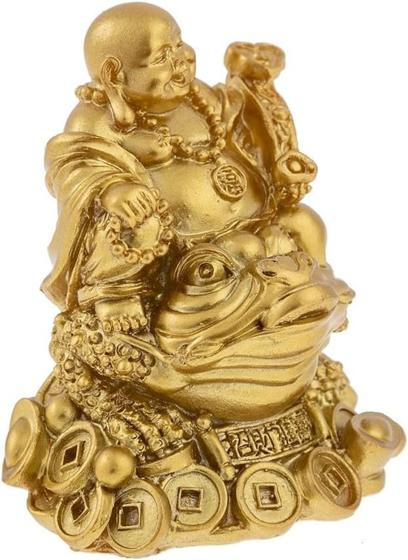Set de 6 statuete Buddha râzând - Statuete Buddha mici - Sănătate, bogăție, înțelepciune, noroc - Feng Shui farmec norocos decorațiuni pentru casă - idee cadou Decorațiuni Zen Asia Statuete si sculpturi Naty Shop Aur