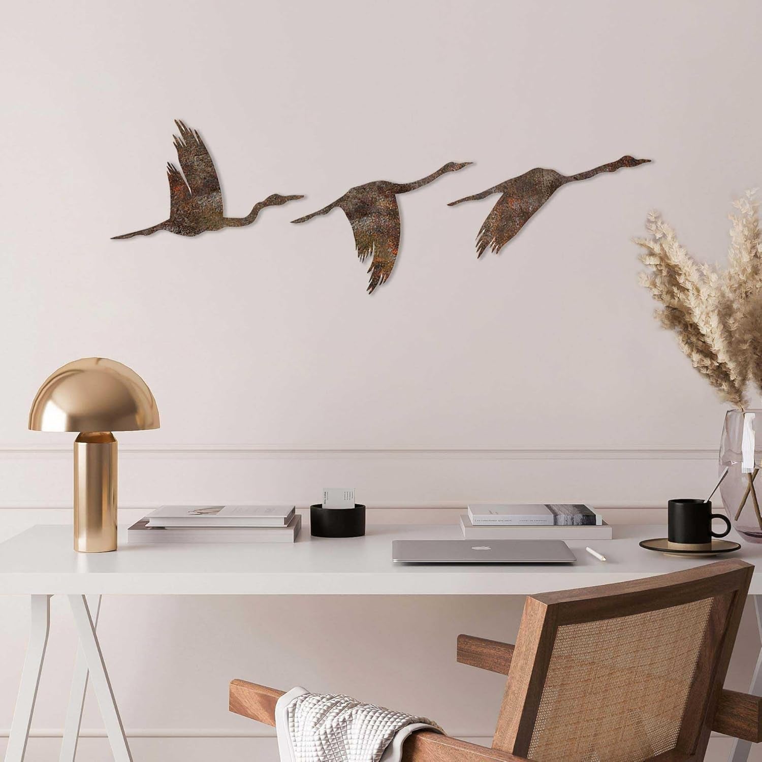 Set de accesorii decorative de perete din metal pictat manual (3 bucăți) | Finisaj Antiquation | Dimensiuni: 11x16cm, 14x22cm, 18x27cm | Artă unică pentru decorațiuni interioare Statuete si sculpturi Naty Shop