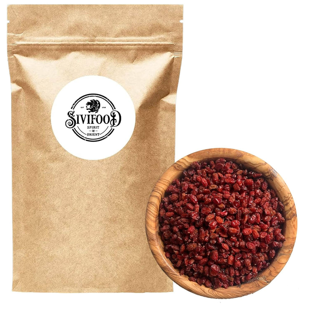 SIVIFOOD Barberries 200g - fructe de mur uscate în calitate premium de alimente crude - vegan și natural cu conținut scăzut de grăsimi ghimpe acru Zereshk barberry Berberis fructe uscate uscate barberries uscate Produse deshidratate Naty Shop 200G