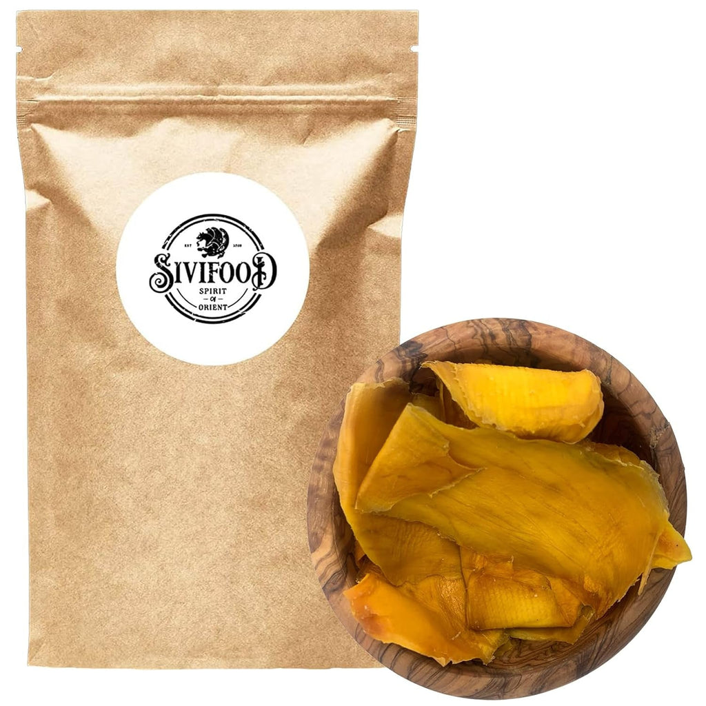 SIVIFOOD mango uscat 1kg - fâșii de mango uscat fructe exotice uscate nesulfurate fără adaos de zahăr natural natural vegan bogat în vitamine mango uscat fructe vitaminizate snack 1000g Produse deshidratate Naty Shop 1000G