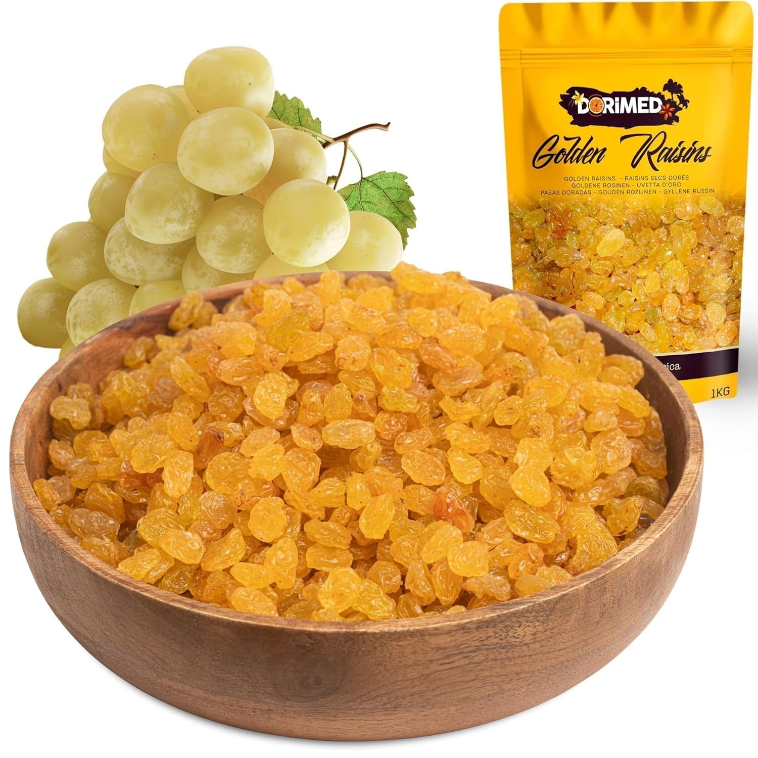 Stafide de aur | Stafide de aur uscate 1 kg | Fără zahăr | Stafide de aur mari | Fără OMG | Originar din Africa de Sud | Bogat în fibre | Produse deshidratate Naty Shop Titlu implicit