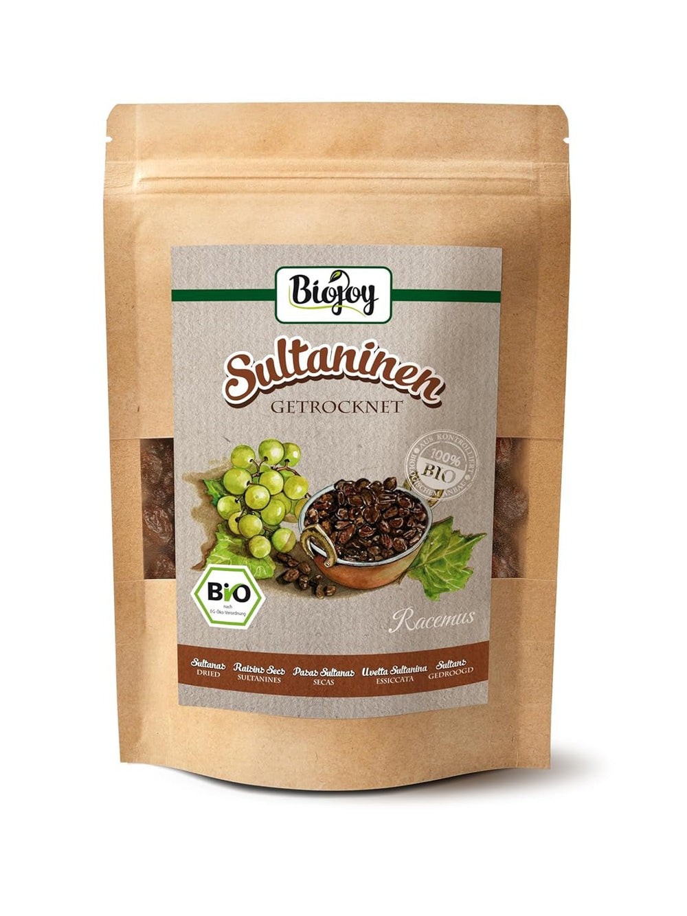 Sultane bio Biojoy (500 g), uscate și nesulfurate Produse deshidratate Naty Shop 250 G