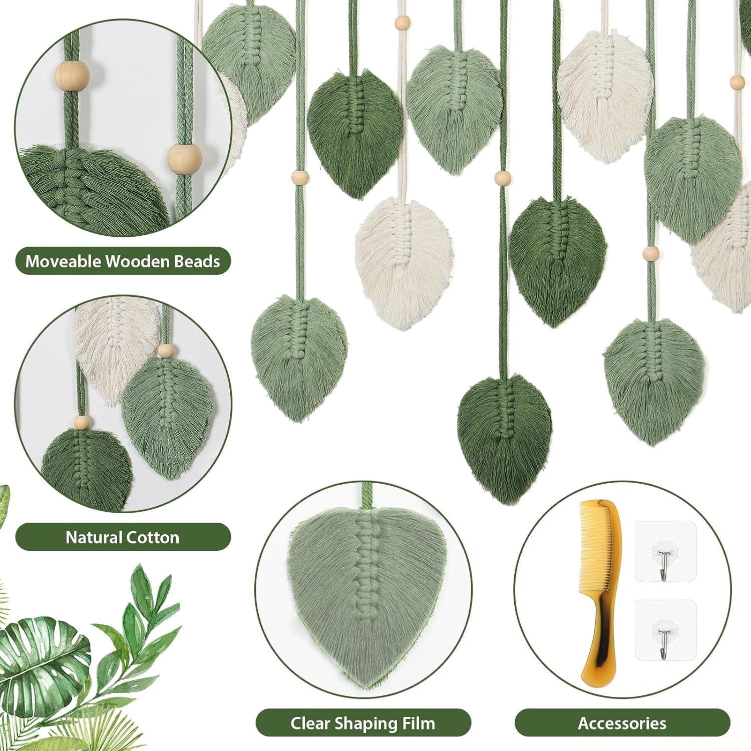 Tapiserie betylifoy wall hanging large deco leaf Casa - Accesorii si Decoratiuni Naty Shop