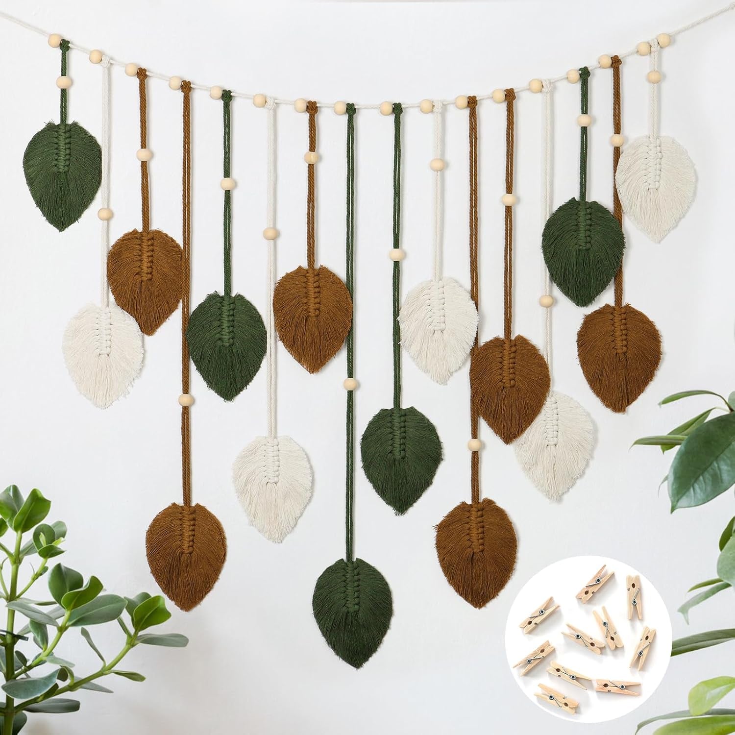 Tapiserie betylifoy wall hanging large deco leaf Casa - Accesorii si Decoratiuni Naty Shop Kaki