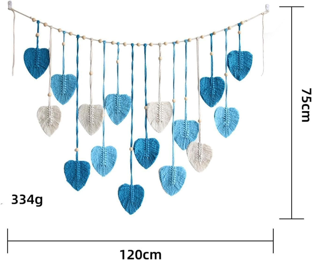 Tapiserie decorare mare tesute margele lemn frunze Casa - Accesorii si Decoratiuni Naty Shop