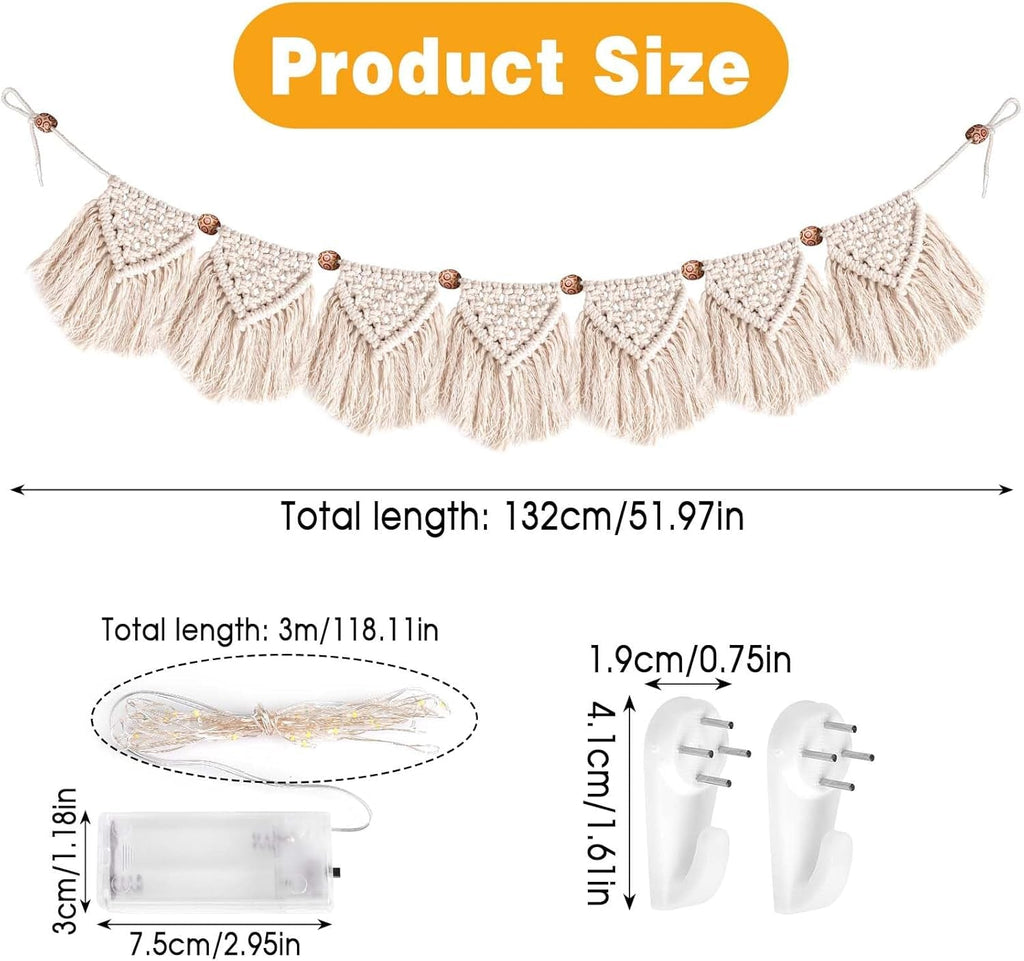 Tapiserie decorare tesute manual franjuri ghirlanda led Casa - Accesorii si Decoratiuni Naty Shop