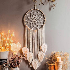 Tapiserie dreamcatcher alb mare facut manual tassel Casa - Accesorii si Decoratiuni Naty Shop 1