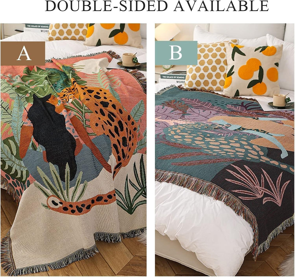 Tapiserie lumisyne double sided bumbac tesute patura arunca Casa - Accesorii si Decoratiuni Naty Shop