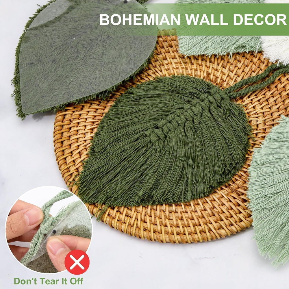 Tapiserie margele lemn frunze verzi carlig Casa - Accesorii si Decoratiuni Naty Shop