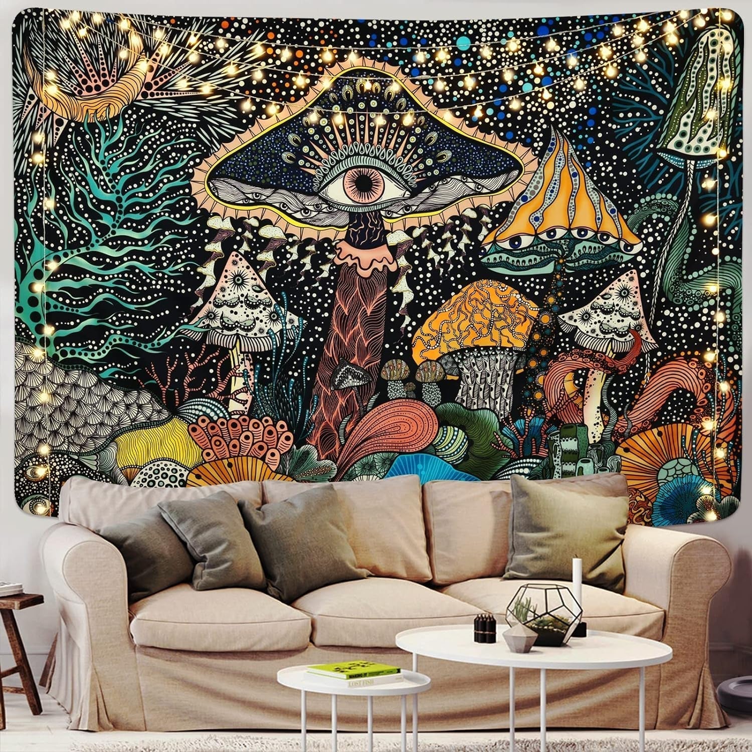 Tapiserie yrendenge mushroom eyes wall cloth sea creatures Casa - Accesorii si Decoratiuni Naty Shop