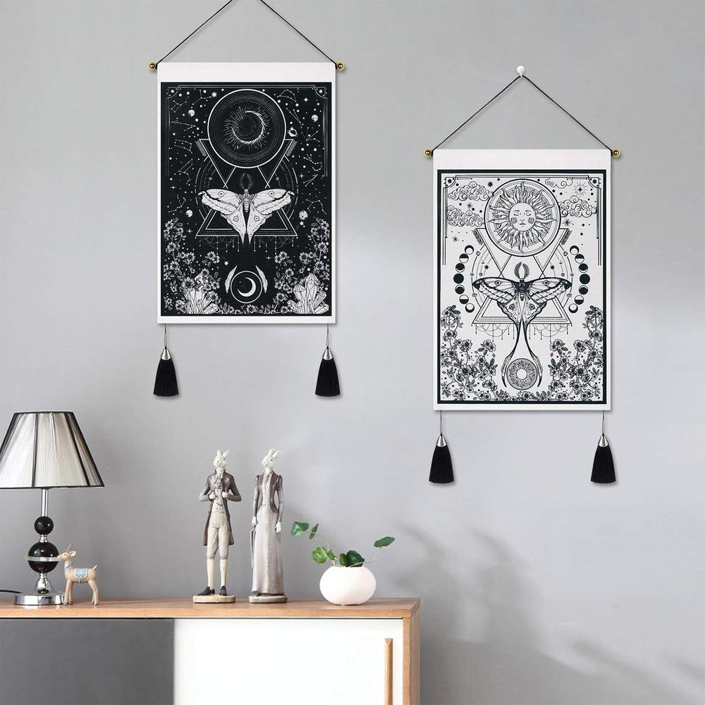 Tapiserie yugarlibi 2pcs tapiserii mici hanging luna soarele Casa - Accesorii si Decoratiuni Naty Shop