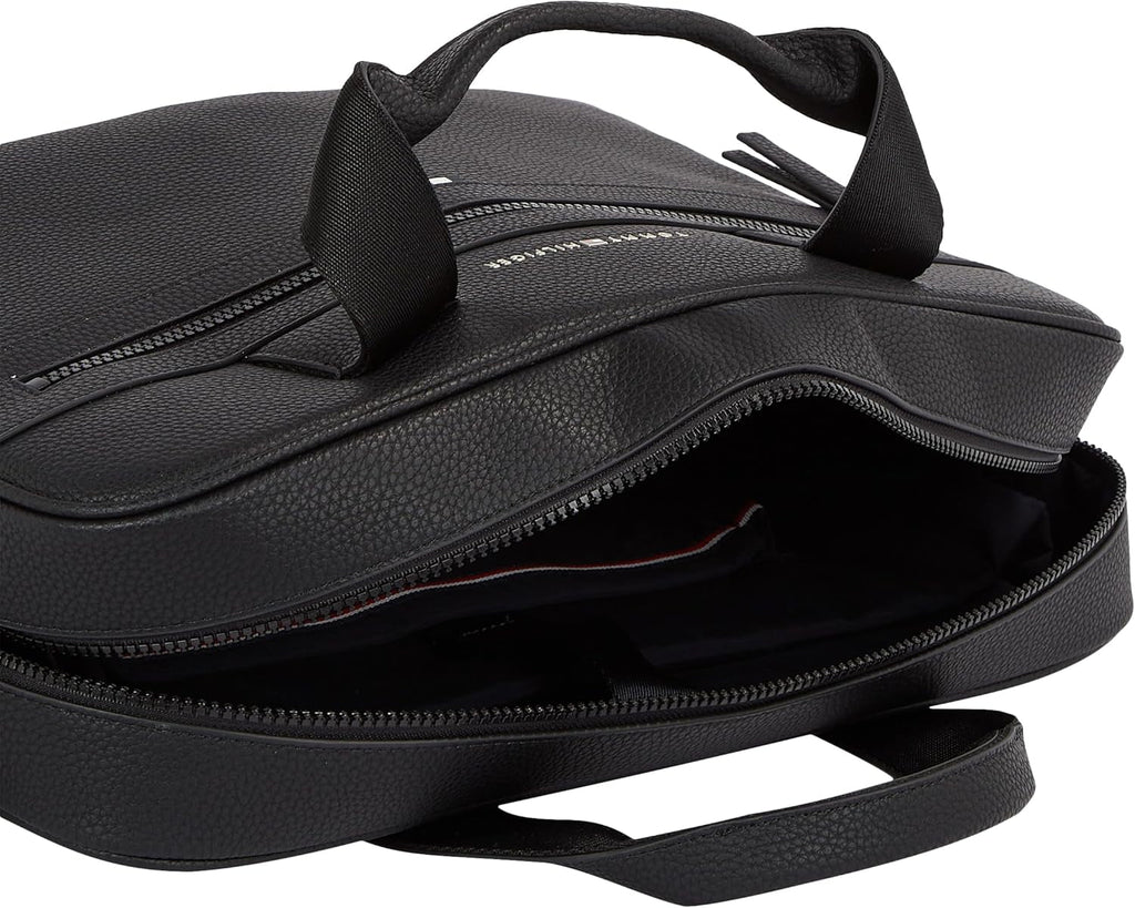 Tommy Hilfiger ESSENTIAL PU COMPUTER BAG geantă laptop pentru bărbați, Black, OS Bagaje și echipament de călătorie Naty Shop