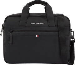 Tommy Hilfiger ESSENTIAL PU COMPUTER BAG geantă laptop pentru bărbați, Black, OS Bagaje și echipament de călătorie Naty Shop Titlu implicit