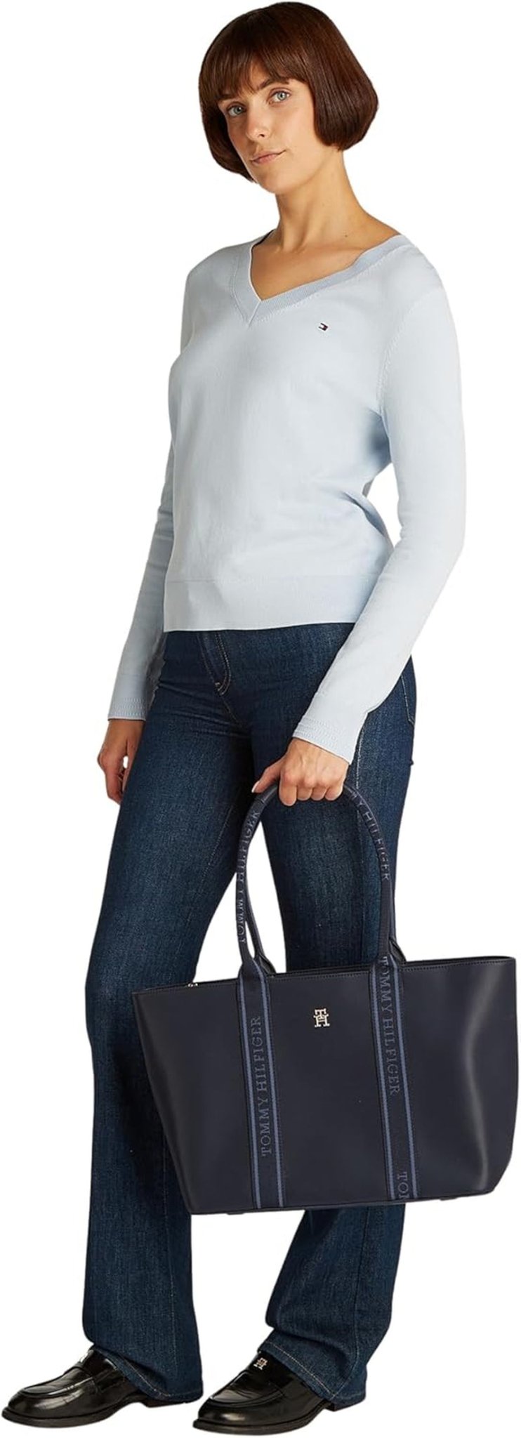 Tommy Hilfiger Th Logotape Tote Aw0aw17198 Tote Bag Genti Femei Naty Shop