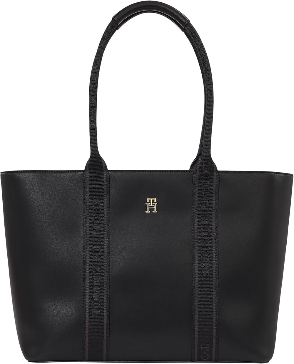 Tommy Hilfiger Th Logotape Tote Aw0aw17198 Tote Bag Genti Femei Naty Shop Negru (negru)