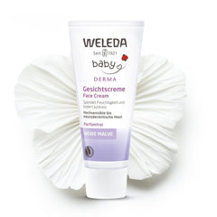 WELEDA Organic Baby Derma White Mallow Face Cream, cremă hidratantă pentru pielea foarte sensibilă și neurodermitică, cosmetice naturale pentru îngrijire intensivă și ameliorarea mâncărimii (1 x 50 ml) Copii - Baie si Skincare Naty Shop 50 Ml (1 pachet)
